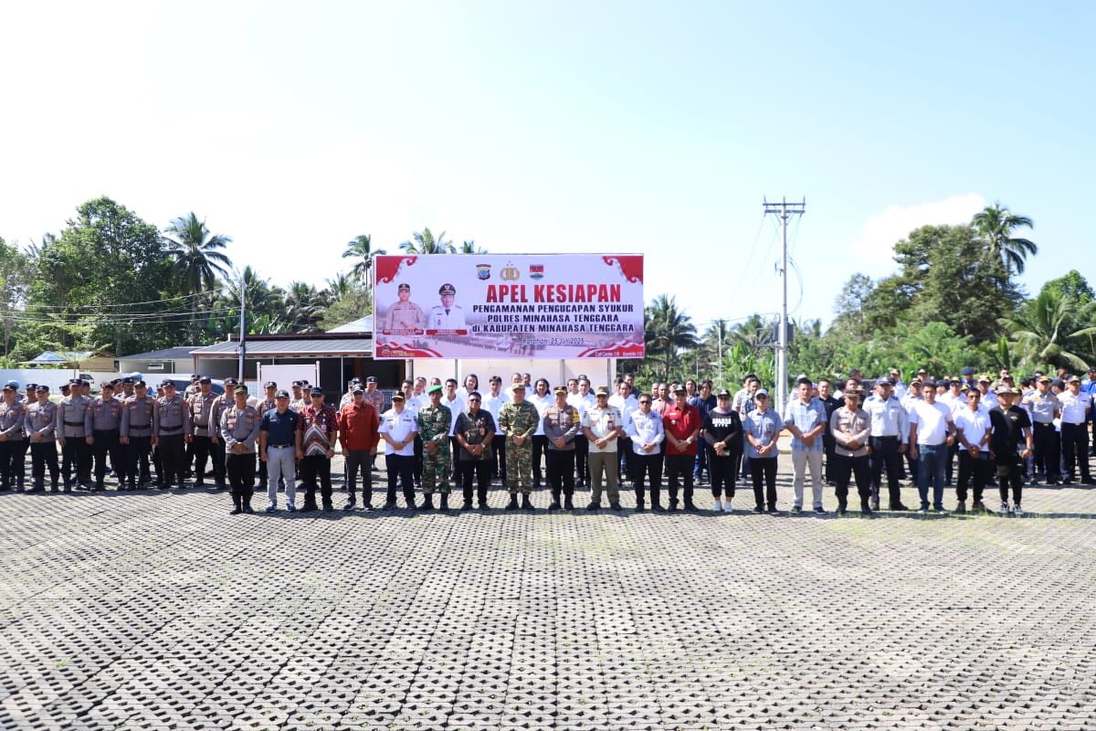 Jelang Pengucapan Syukur, Bupati Ronald Kandoli Pimpin Apel Kesiapan Pengamanan